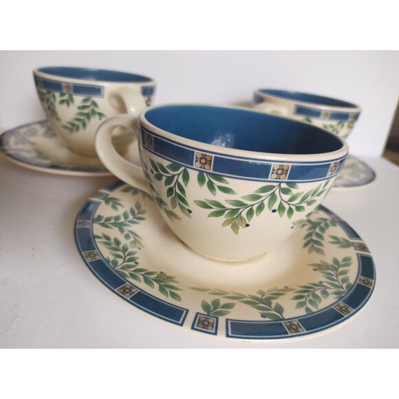 Pfalzgraff USA - Lot of 3 sets  - Stoneware Cup & Saucer Sylvan Pattern - Picture 1 of 12